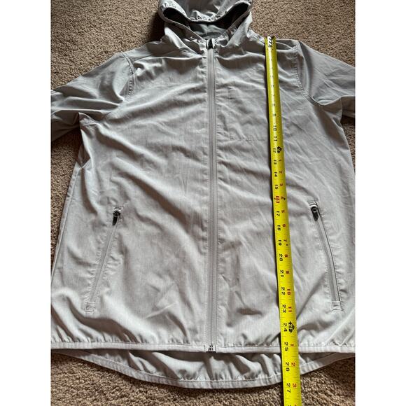 Vuori Men's Outdoor Trainer Shell Jacket Full Zip Hooded Lightweight Light Gray - Picture 4 of 5